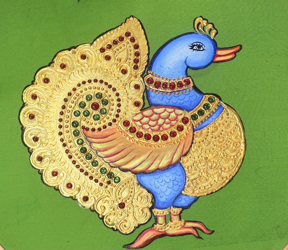 Close up peacock detail